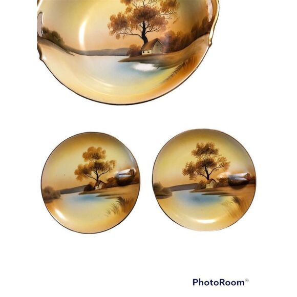 Noritake Bowl & 2 Saucers - Picture 2 of 6